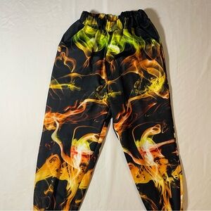 Vibrant Flame Print Joggers